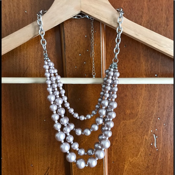 Faux pearl 4 strand necklace - Picture 3 of 9